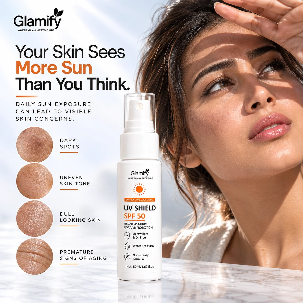UV SHEILD SUNSCREEN SPF 50 - For All Skin Types