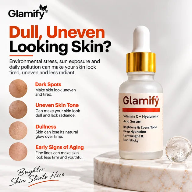Vitamin C with Hyaluronic Acid Serum - For Dry , Dull Skin