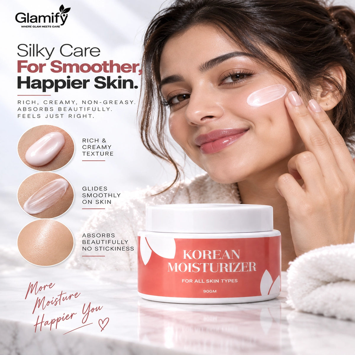 KOREAN GLASS SKIN MOISTURIZER - For All Skin Types I 90GM