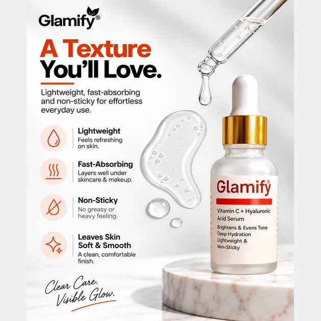 Vitamin C with Hyaluronic Acid Serum - For Dry , Dull Skin