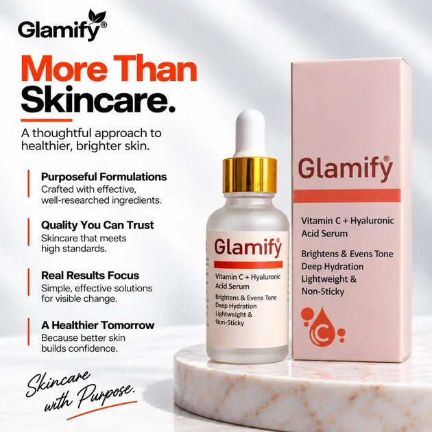 Vitamin C with Hyaluronic Acid Serum - For Dry , Dull Skin