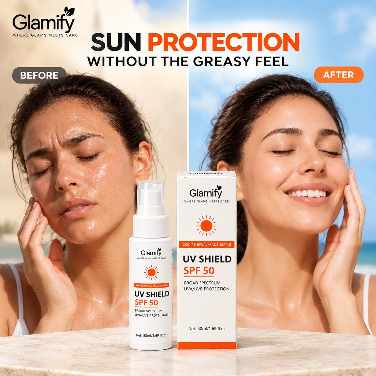 UV SHEILD SUNSCREEN SPF 50 - For All Skin Types